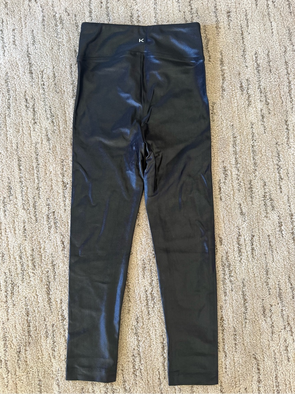 Koral Black Faux Leather High-Waist Cropped Leggings & Crop Tank Set - Picture 6 of 6